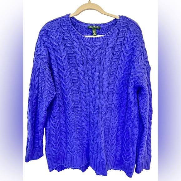 Lauren Ralph Lauren Sweaters - Ralph Lauren Crewneck Pullover Fisherman’s Blue Sweater Plus Size 1X